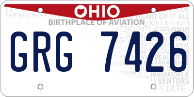 OH license plate GRG7426