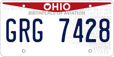 OH license plate GRG7428