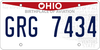 OH license plate GRG7434