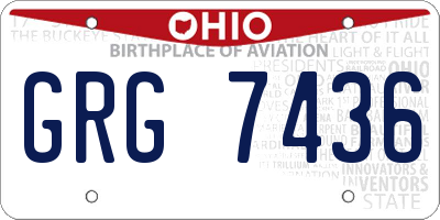 OH license plate GRG7436