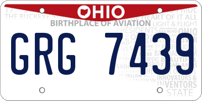 OH license plate GRG7439