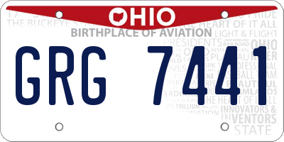 OH license plate GRG7441