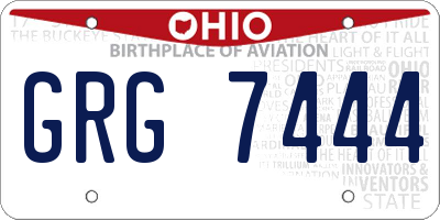 OH license plate GRG7444