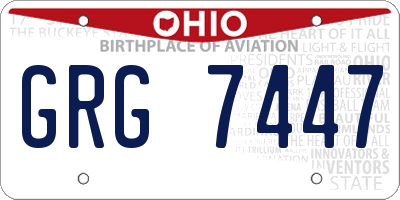 OH license plate GRG7447