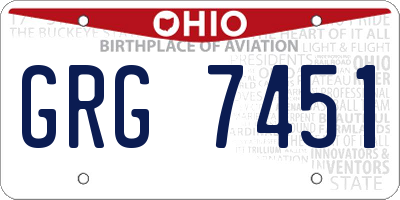 OH license plate GRG7451