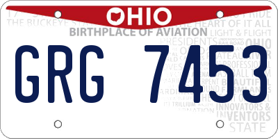 OH license plate GRG7453