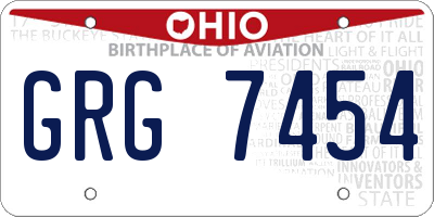 OH license plate GRG7454