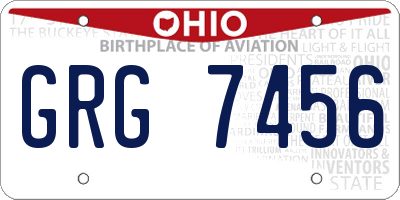 OH license plate GRG7456