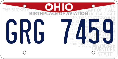 OH license plate GRG7459