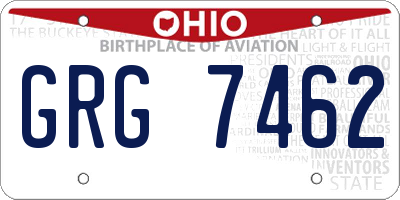 OH license plate GRG7462