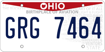 OH license plate GRG7464