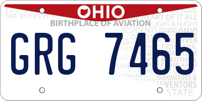 OH license plate GRG7465