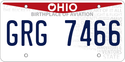 OH license plate GRG7466
