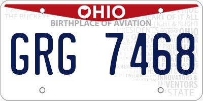 OH license plate GRG7468