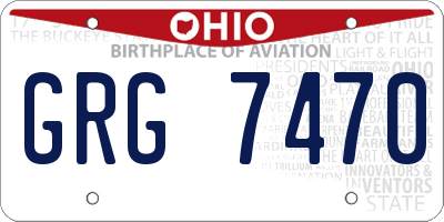 OH license plate GRG7470