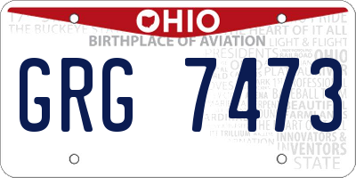 OH license plate GRG7473