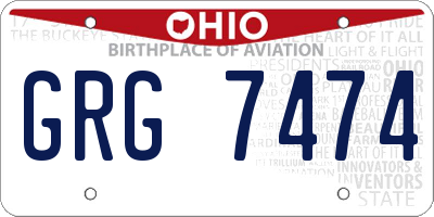 OH license plate GRG7474