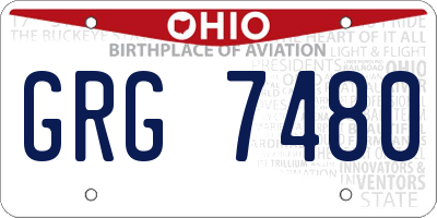 OH license plate GRG7480