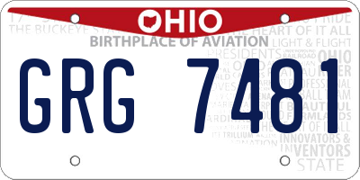 OH license plate GRG7481