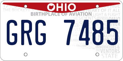 OH license plate GRG7485