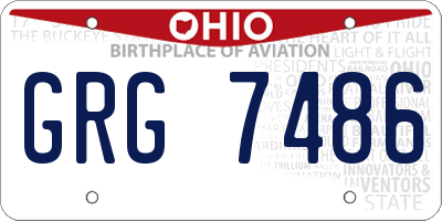 OH license plate GRG7486