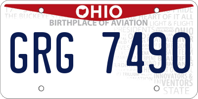 OH license plate GRG7490