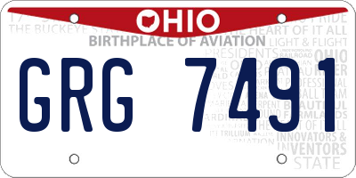 OH license plate GRG7491