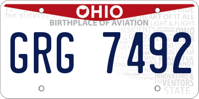 OH license plate GRG7492