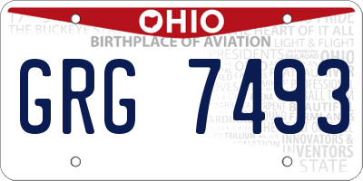 OH license plate GRG7493