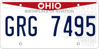 OH license plate GRG7495