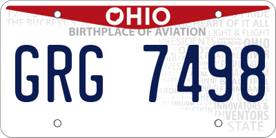 OH license plate GRG7498