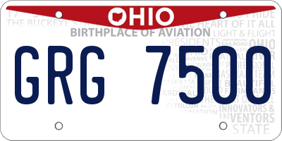 OH license plate GRG7500