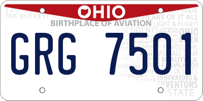 OH license plate GRG7501