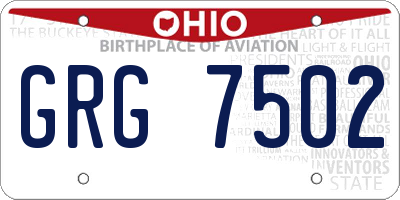OH license plate GRG7502