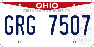 OH license plate GRG7507