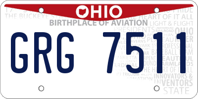 OH license plate GRG7511