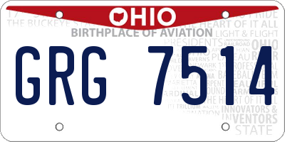 OH license plate GRG7514