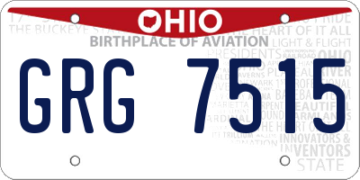 OH license plate GRG7515