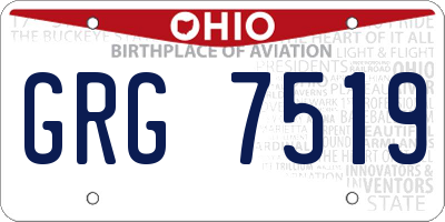 OH license plate GRG7519
