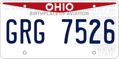 OH license plate GRG7526