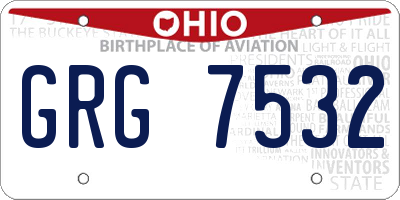 OH license plate GRG7532