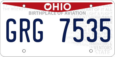 OH license plate GRG7535