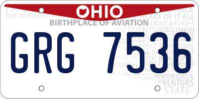 OH license plate GRG7536