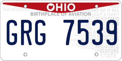 OH license plate GRG7539