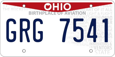 OH license plate GRG7541