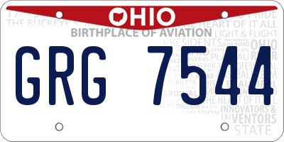OH license plate GRG7544