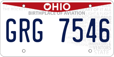 OH license plate GRG7546