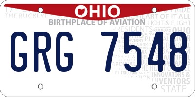 OH license plate GRG7548