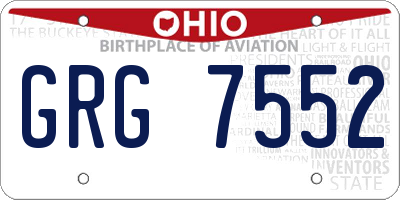 OH license plate GRG7552