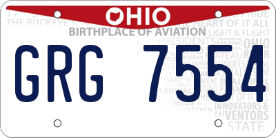 OH license plate GRG7554